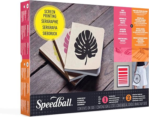 Speedball Introductory Screen Printing Starter Kit, Beginner Set with Frame, Inks, Tools & Guide - for Fabric and Paper