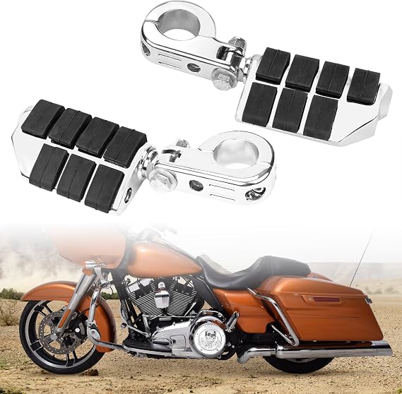 1-1/4" Motorcycle Highway Pegs, Hutexico Highway Foot Pegs Foot Rest For 1.25" Engine Guard Crash Bars For Harley Touring Electra Road Glide Road King Street Glide Sportster 883 Honda Suzuki Kawasaki