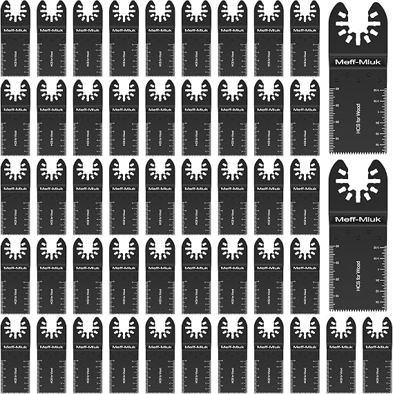 Meff-Mluk 50PCS Multi Tool Blades, Multitool Blades for Wood & Plastics