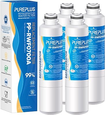 PUREPLUS DA29-00020B Replacement for Samsung DA29-00020AB, DA29-00020B-1, RF28HMEDBSR, RF263BEAESR, RFG297HDRS, HAF-CINEXP, RF4287HARS, RF28HFEDBSR, 469101, RWF0700A Refrigerator Water Filter, 4PACK
