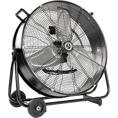 TPI CPBS24DV Commercial Direct Drive Portable Blower, 24 inch Steel Swivel Base wWheels, 120V, 16HP Non-Oscillating Motor, 2-Speed, UL & C-UL Listed