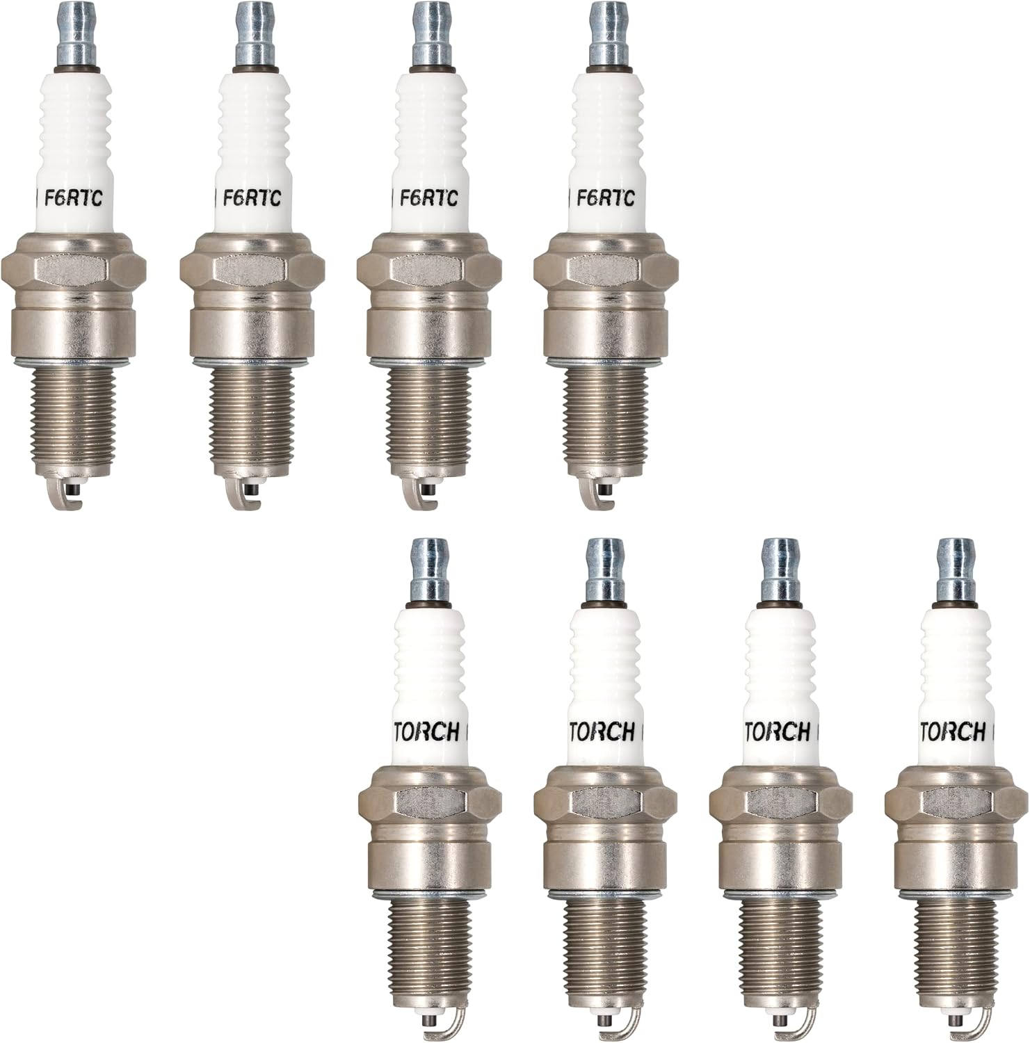 8PK TORCH F6RTC 131-039 Spark Plug Replace for NGK BPR6ES Spark Plug,for Bosch WR6DC WR7DC Spark Plug,for Champion RN9YC RN10YC Spark Plug,for Denso W20EPR-U Spark Plug,for MTD 951-10292751-10292,OEM