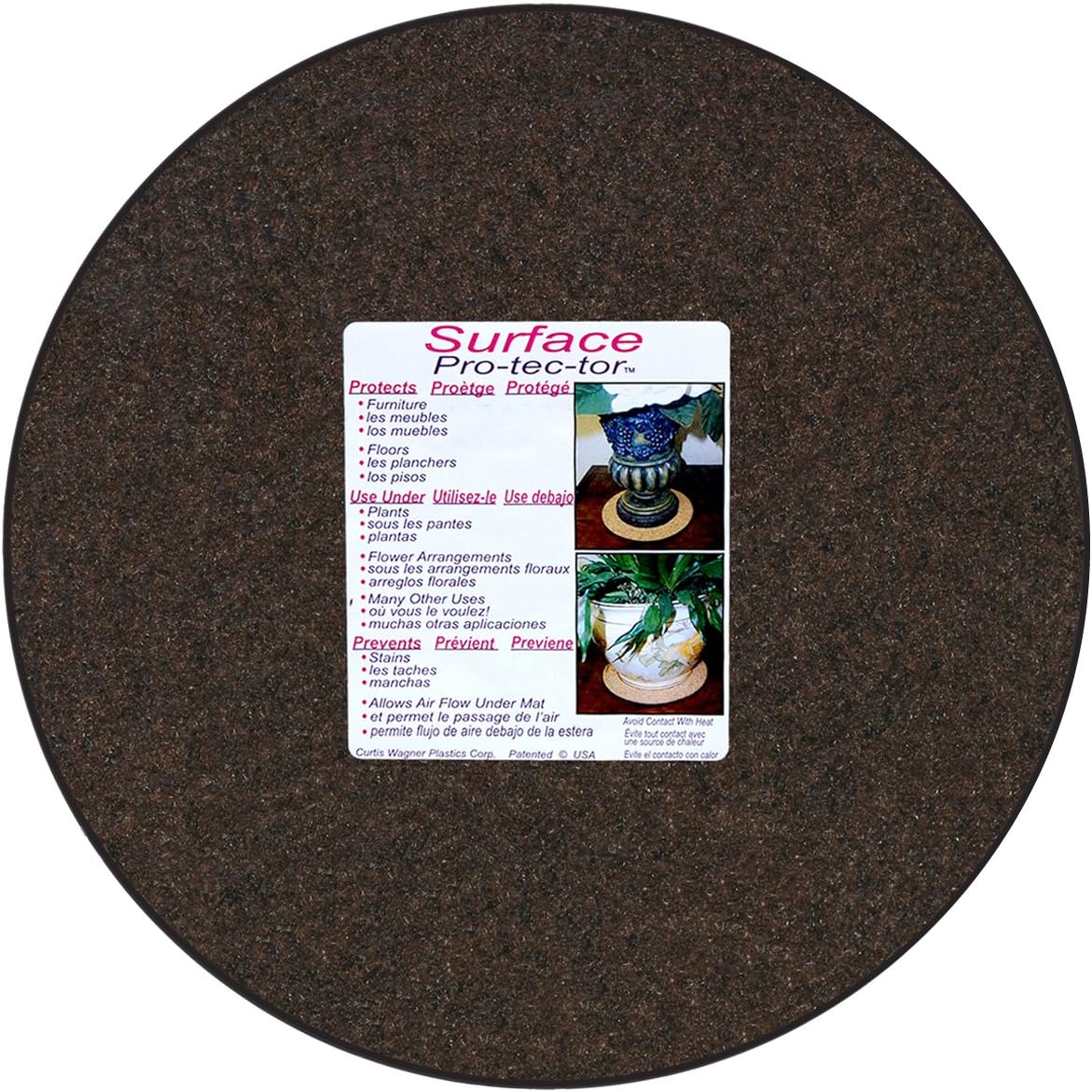 MA-1400 Synthetic Fabric Plant Mat, 14-Inch, CharcoalWalnut Brown Packaging label may vary
