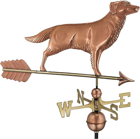 Good Directions 644PA Golden Retriever Weathervane with Arrow, Polished Copper