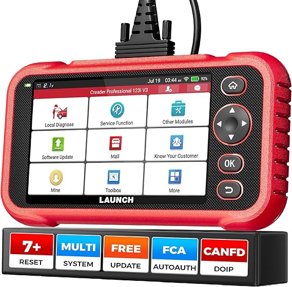 LAUNCH OBD2 Scanner CRP123I V3.0 Elite,7 Resets Car Scanner,Lifetime Update