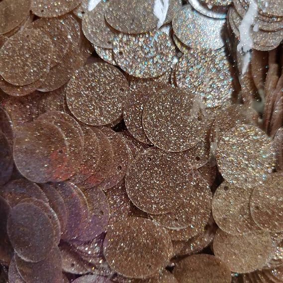 20mm Jumbo Glitter Sequins - Mermaid Stitch Sew Giant[Beige Glitter]