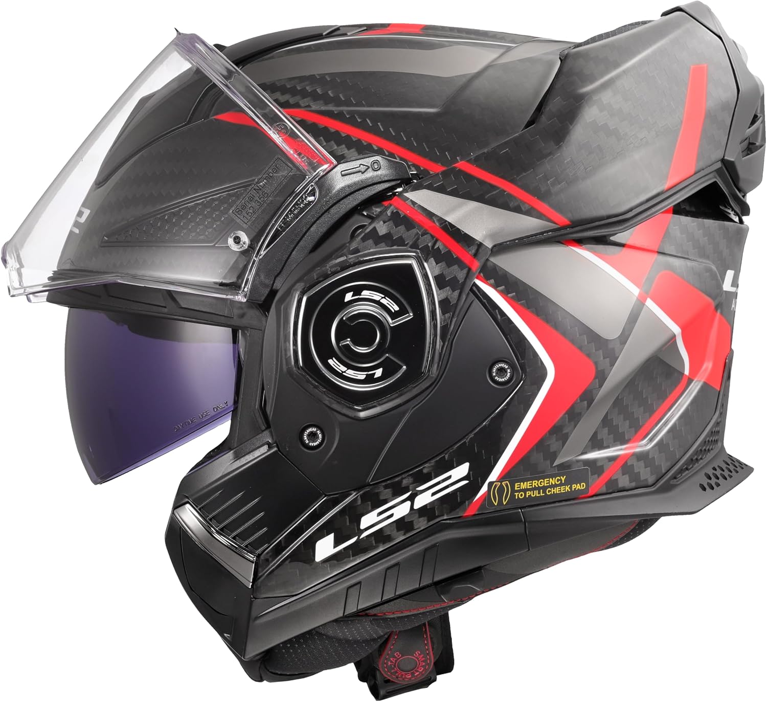 LS2, Modularer Motorradhelm ADVANT X CARBON FUTURE II Gloss Red