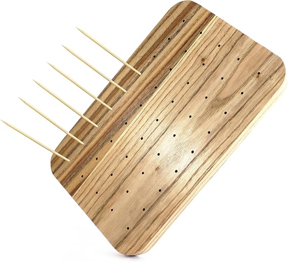 Skewer Holder Food Display, Wooden Skewer Stand for Appetizers