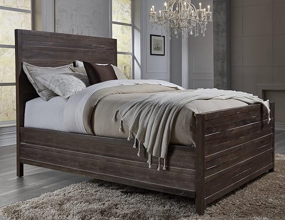 Modus Furniture Solid Wood Panel Bed, California King, Townsend - Java