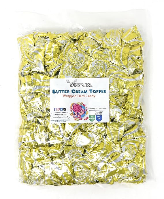 YANKEETRADERS Butter Cream Toffee Hard Candy - 2 Pounds