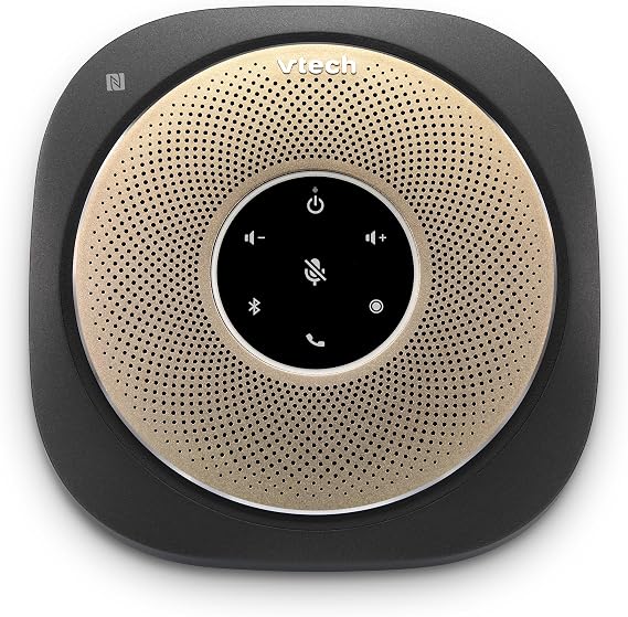 VTech VCS601-2 Bluetooth Conference Speakerphone - 360 Premium Voice Pickup with 6 Microphones, Smart NFC Connect, 24H Call Time with HD Audio, Reverse Charging USB C, Voice Assistant, Home Office