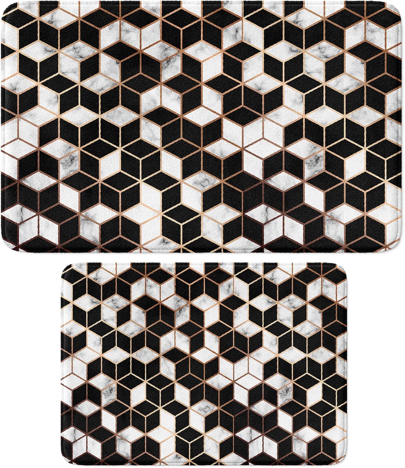 Monnhein Bath Mat, Set of 2 Bathroom Carpet Anti-Slip Base, Machine Washable