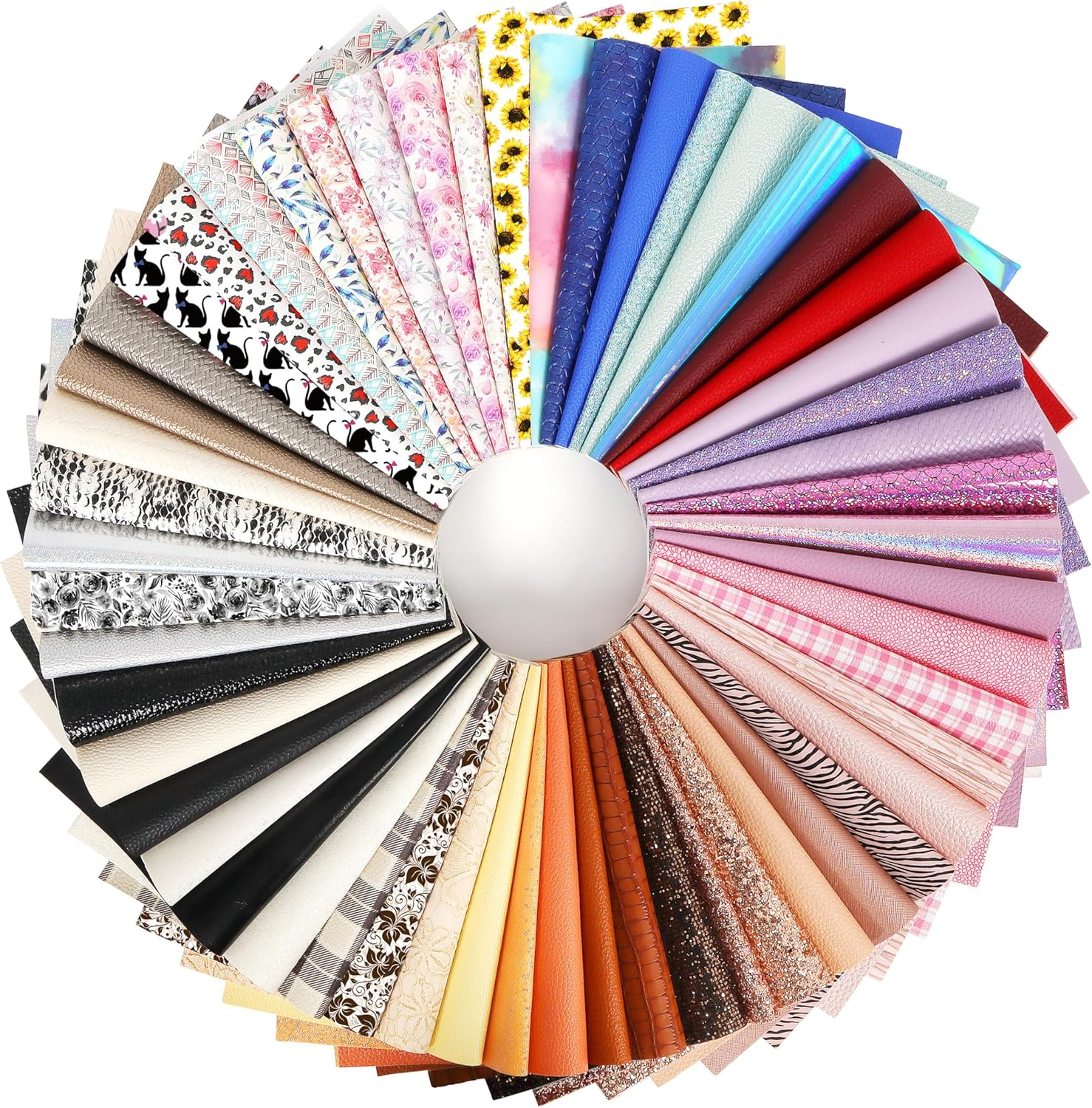 LOTOFUN -30pcsSet Random Colors Mix 15 x 20cm 6 x 8 Inch Faux Leather Fabric A5 Sheets PU Leatherette Bundle Assorted for Hair Bows Making Earrings CraftsRandom Gift Pack