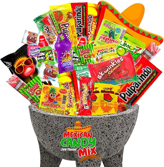 JVR TRADE Mexican Candy Mix Assortment Snack (42 Count) Mexican Dulces Variety Of Best Sellers Spicy, Sweet, and Sour Bulk candies, Includes Luca, Pelon, Pulparindo, Rellerindo, by