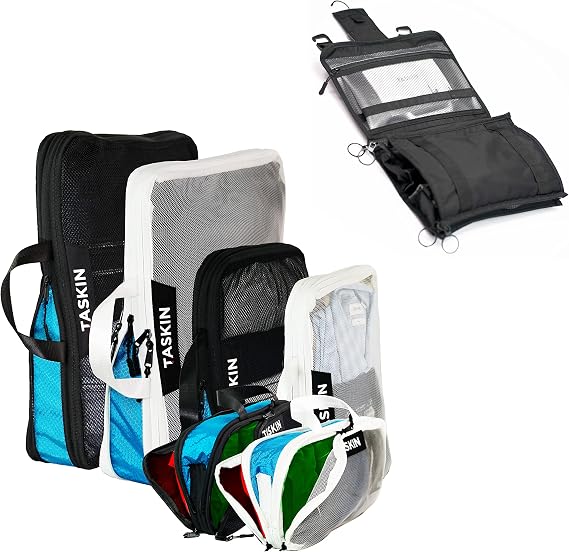 Compression Packing Cubes | Separate Clean & Dirty Compartments w/Flexible Separator +