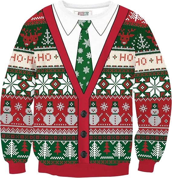 Arvilhill Men's Ugly Christmas Funny Sweatshirt Loose Fit Adult Xmas 3D Print Sweater for Holiday (S-3XL)
