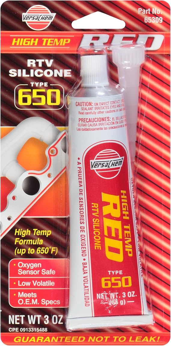 Versachem 65309-12PK Low Volatile High Temperature Red Silicone - 3 oz., (Pack of 12)