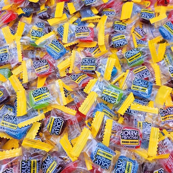 JolyRanchers Hard Candy Squares - (1LB 100 Peices) Assorted Flavored Hard Bulk Candy - Individually Wrapped For Easter, Birthdays party & other