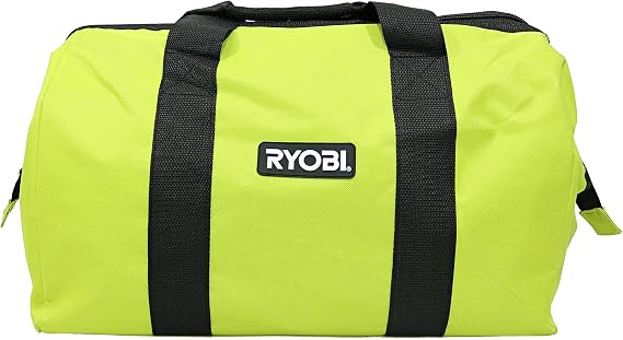Ryobi Green Wide Mouth Collapsible Genuine OEM Contractors Bag w/ Full Top Single Zipper Action and Cross X Stitching | 18x14x12 - Single Bag