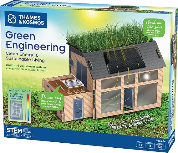 Thames & Kosmos Green Engineering | STEM Kit for Kids Age 8+ | Build & Learn About Clean Energy, Sustainability & Eco Living | Educational Science Experiments for Boys & Girls