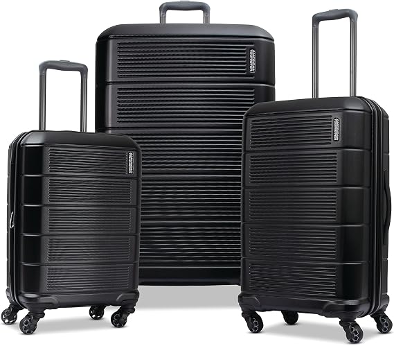 American Tourister Stratum 2.0 Hardside Expandable Luggage with Spinners | Jet Black | 3PC (CO/MED/LG)