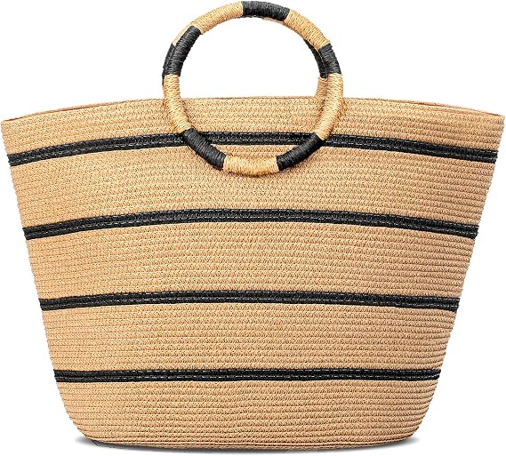 TOFUNTOY Beach Bags for Women Straw Tote Bag Summer Beach Bag Large Woven Straw Tote for Vacation Holiday