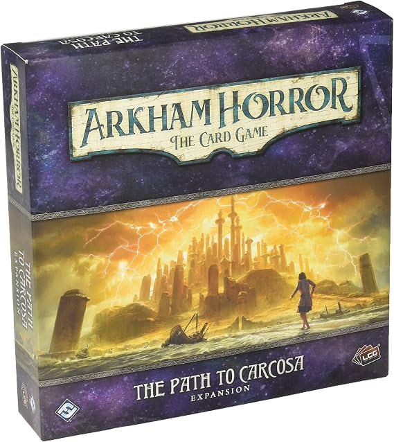 Fantasy Flight Games Arkham Horror The Card Game Path to Carcosa Deluxe EXPANSION - Uncover Madness and Mystery! Cooperative Living Card Game, Ages 14+, 1-4 Players, 1-2 Hour Playtime