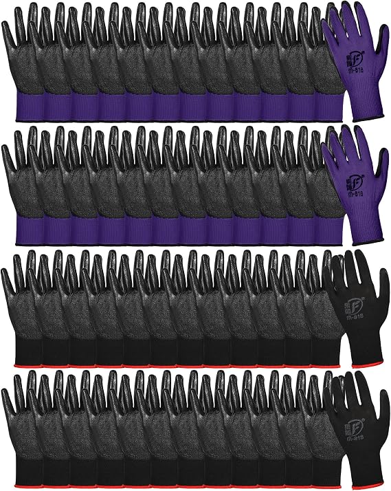 Nuogo 48 Pairs Garden Gloves for Men Work Gloves Bulk