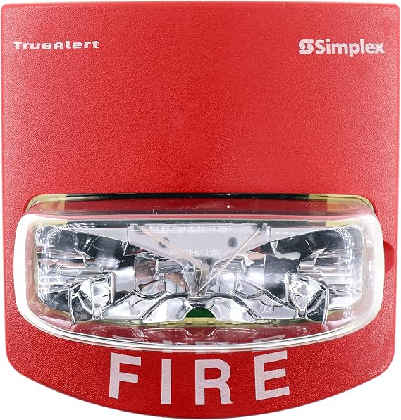 Simplex 4906-9101 TrueAlert Wall Mount Strobe, Multi-Candela, 24-Vdc, Red
