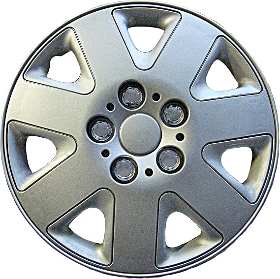 Simply SWT103 Prime Wheel Trims, 13 Inches, Set of 4, Universal Fit Hub Caps, Quick & Easy Installation, High-impact Plastic - Silver
